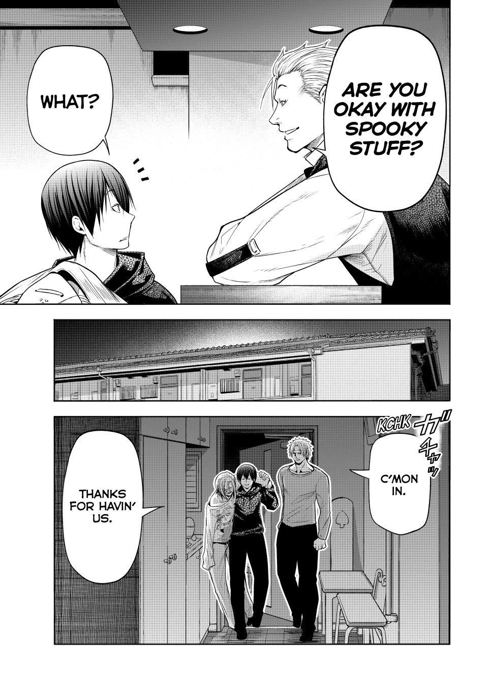 Grand Blue Manga Chapter 104 page 23 - Spooky Stuff scene