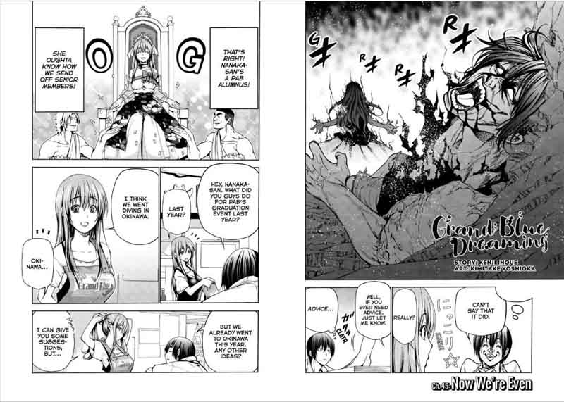 Grand Blue Manga Chapter 45 page 3 - Now We're Even scene