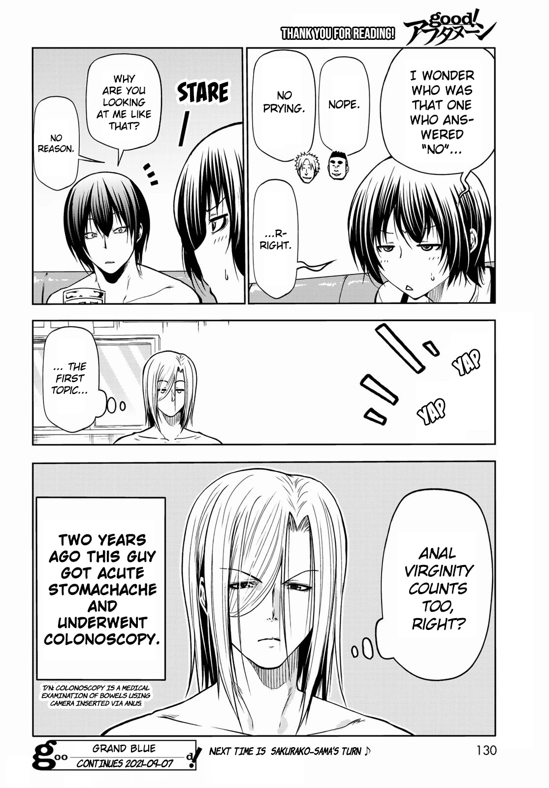 Grand Blue Manga Chapter 70 page 39 - Death Game scene