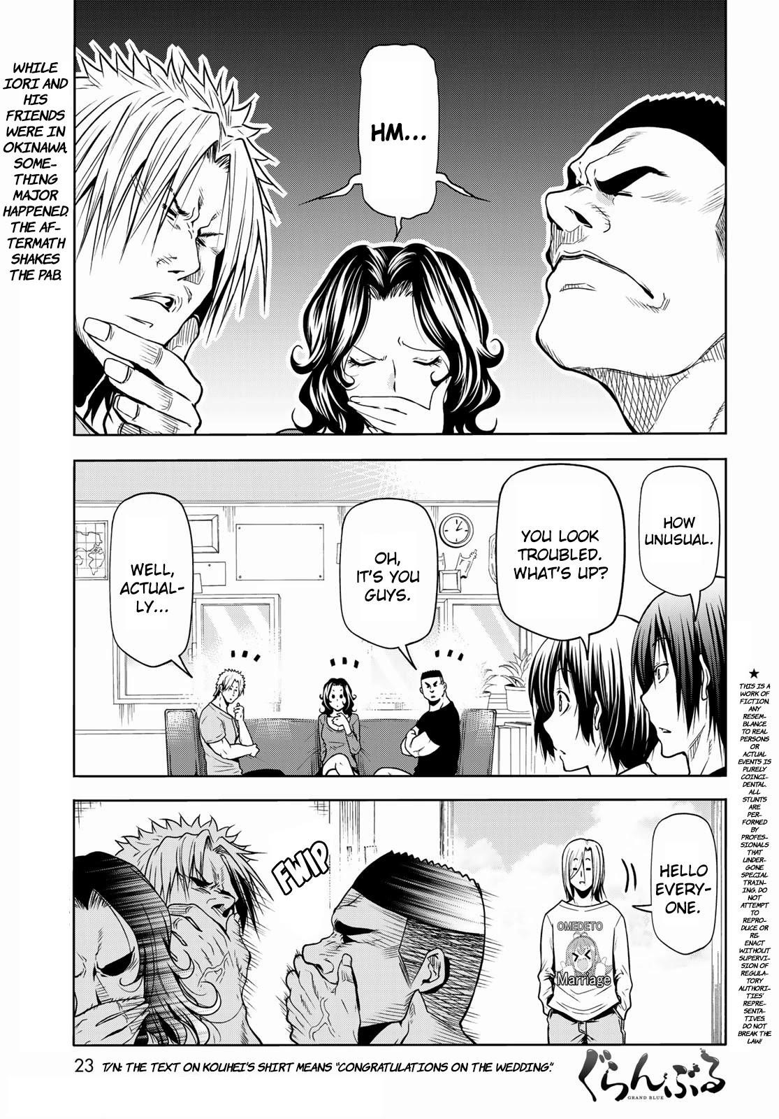 Grand Blue Manga Chapter 72 page 1 - Sorrow - Round Two scene