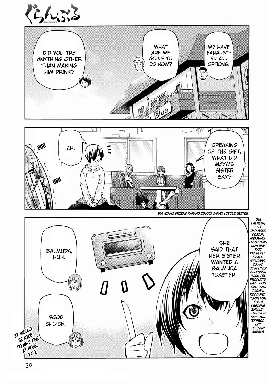 Grand Blue Manga Chapter 73 page 3 - Rebound Challenge scene