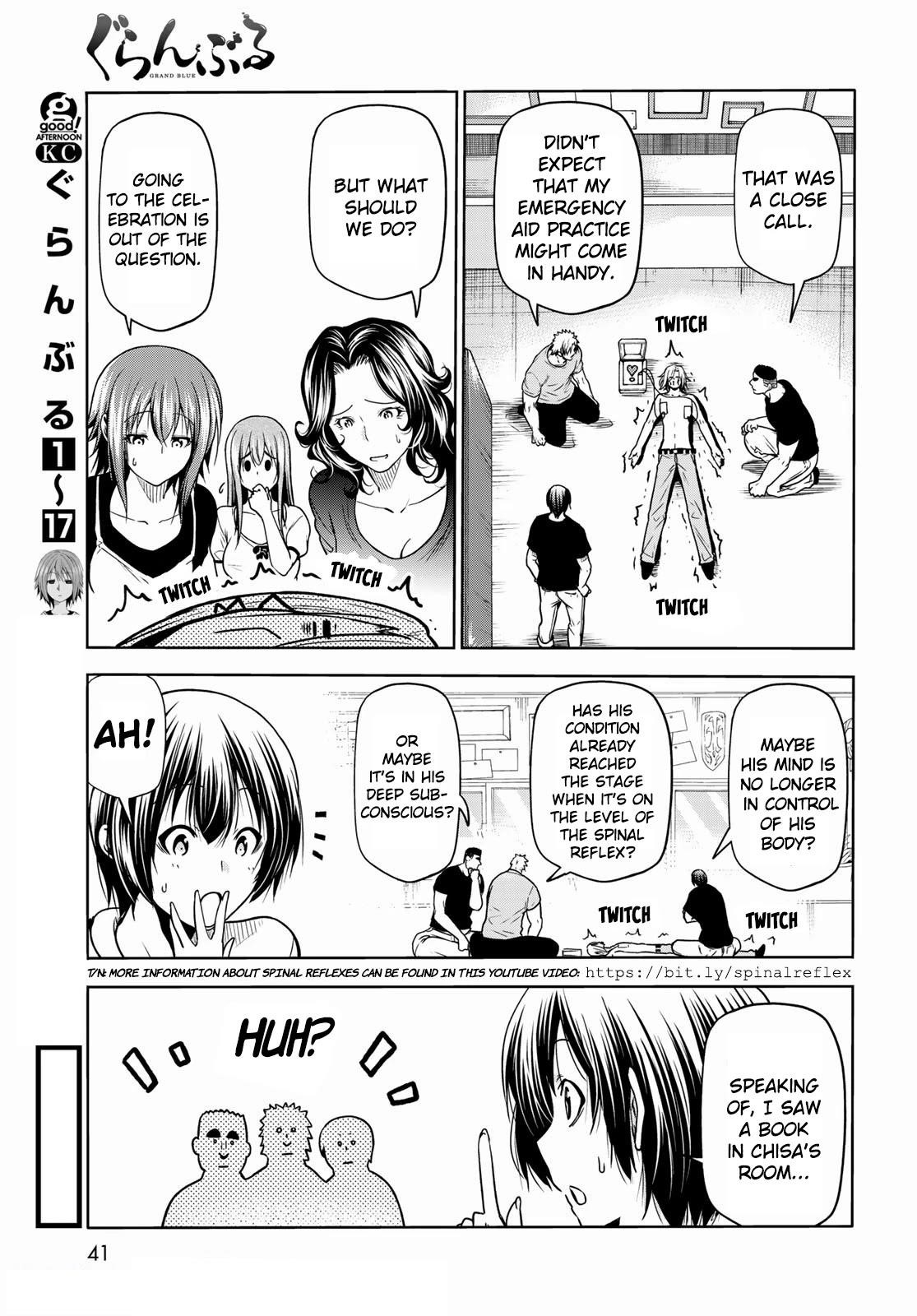 Grand Blue Manga Chapter 73 page 5 - Rebound Challenge scene