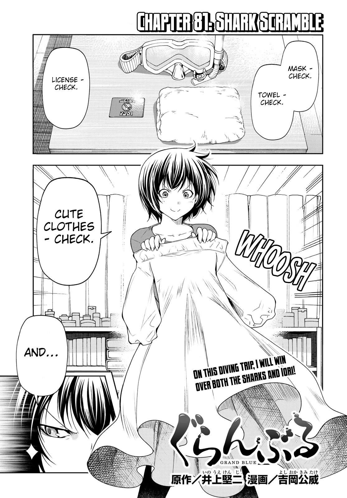 Grand Blue Manga Chapter 81 page 1 - Shark Scramble scene