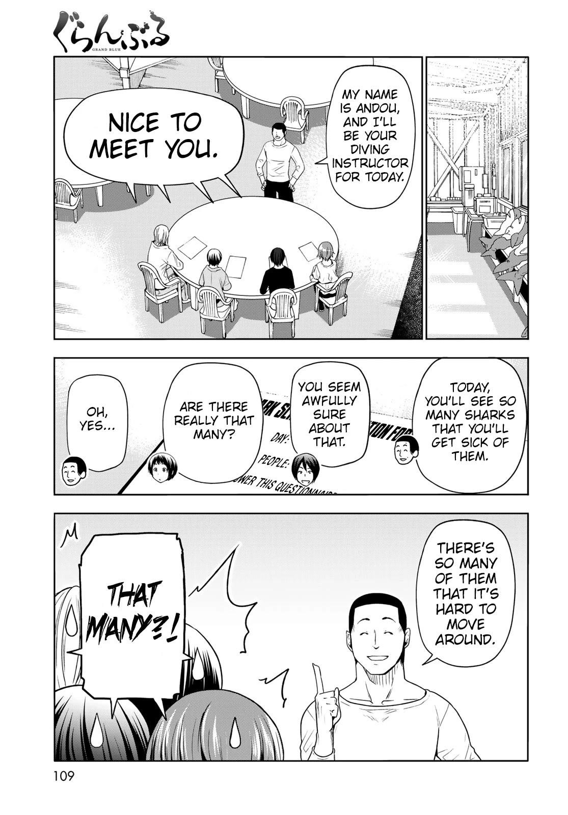 Grand Blue Manga Chapter 81 page 17 - Shark Scramble scene