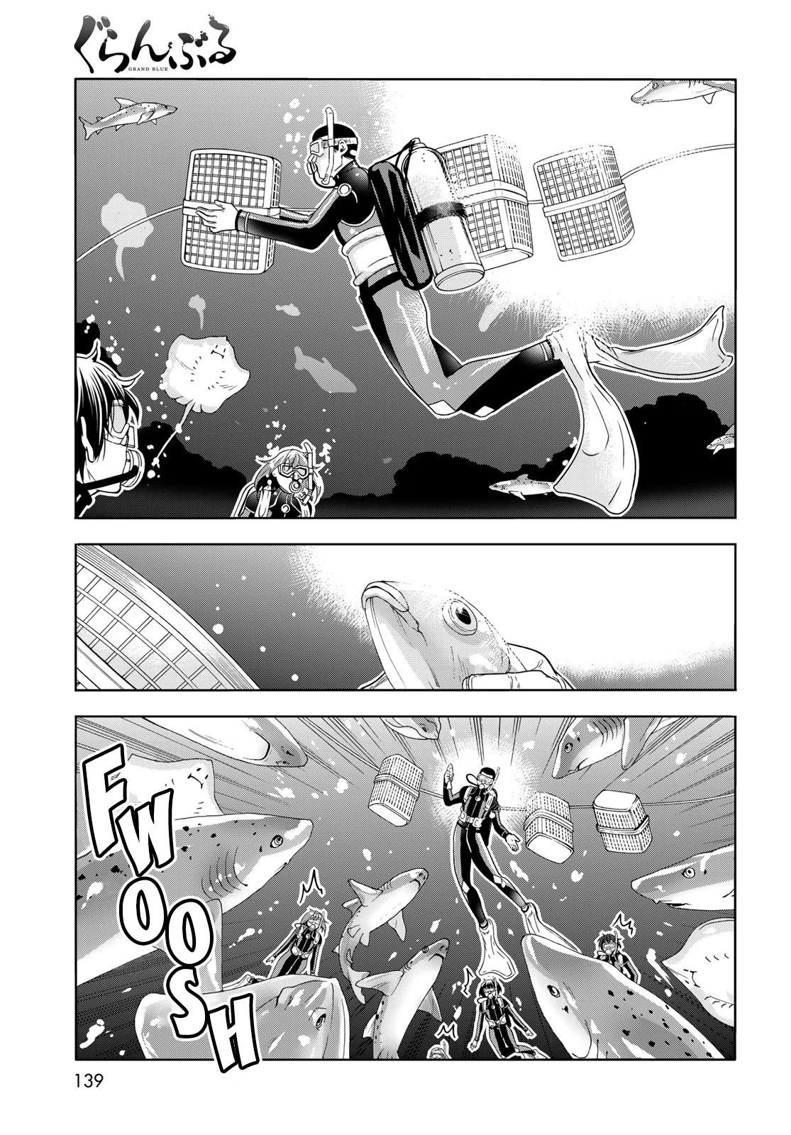 Grand Blue Manga Chapter 81 page 45 - Shark Scramble scene