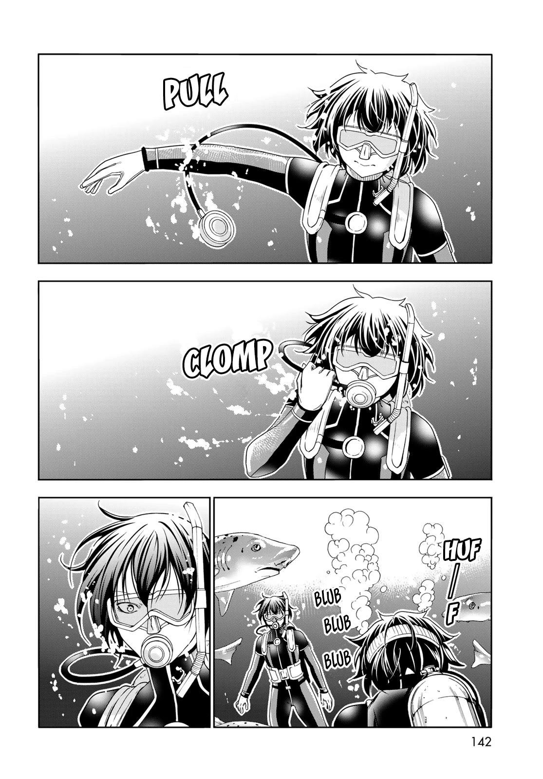 Grand Blue Manga Chapter 81 page 48 - Shark Scramble scene