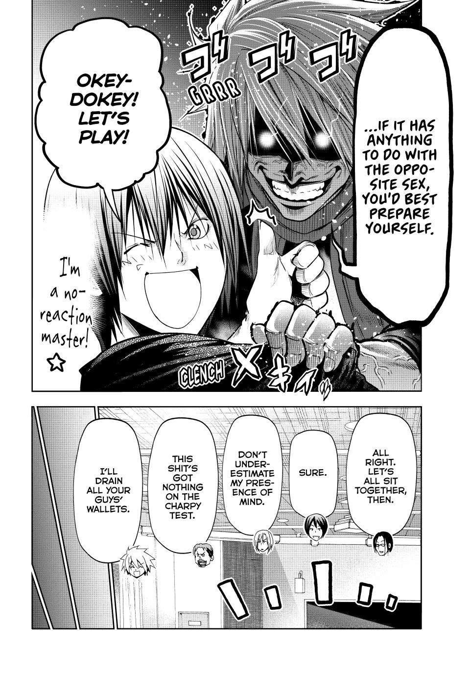 Grand Blue Manga Chapter 86 page 11 - No Reaction Game scene