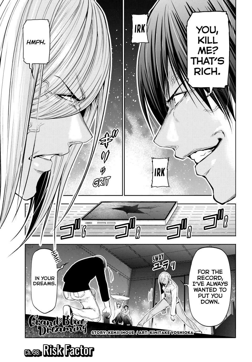 Grand Blue Manga Chapter 98 page 1 - Risk Factor scene